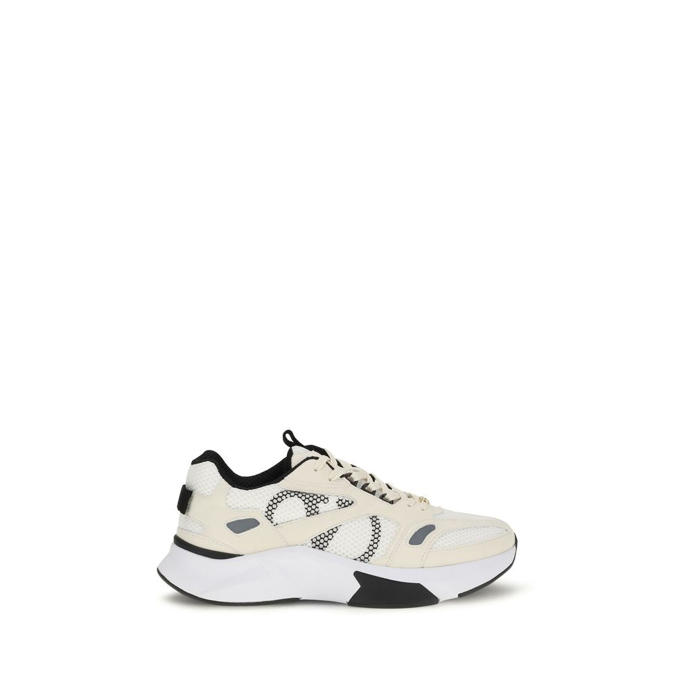 Valentino Garavani Sneakers Χαμηλού Προφίλ από Διχτυωτό Ύφασμα και Σουέντ σε Λευκό