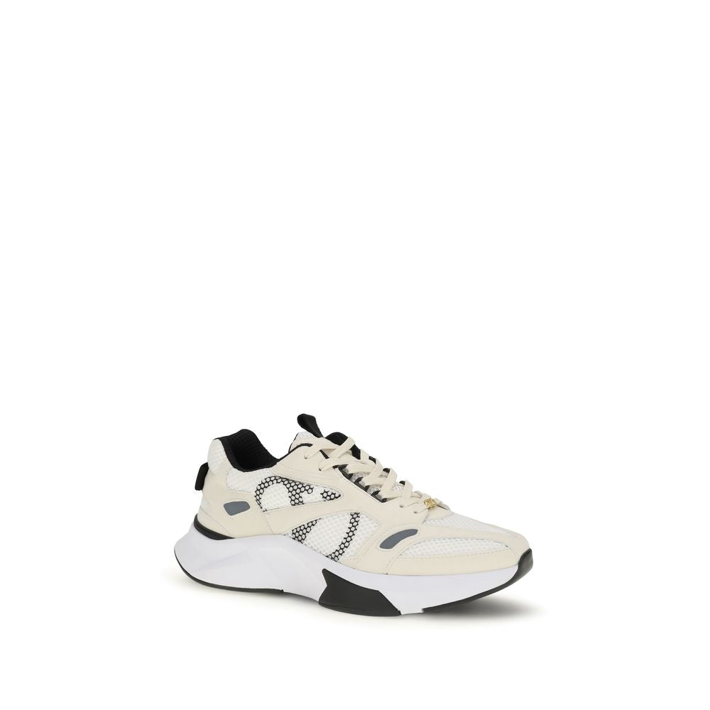 Valentino Garavani Sneakers Χαμηλού Προφίλ από Διχτυωτό Ύφασμα και Σουέντ σε Λευκό