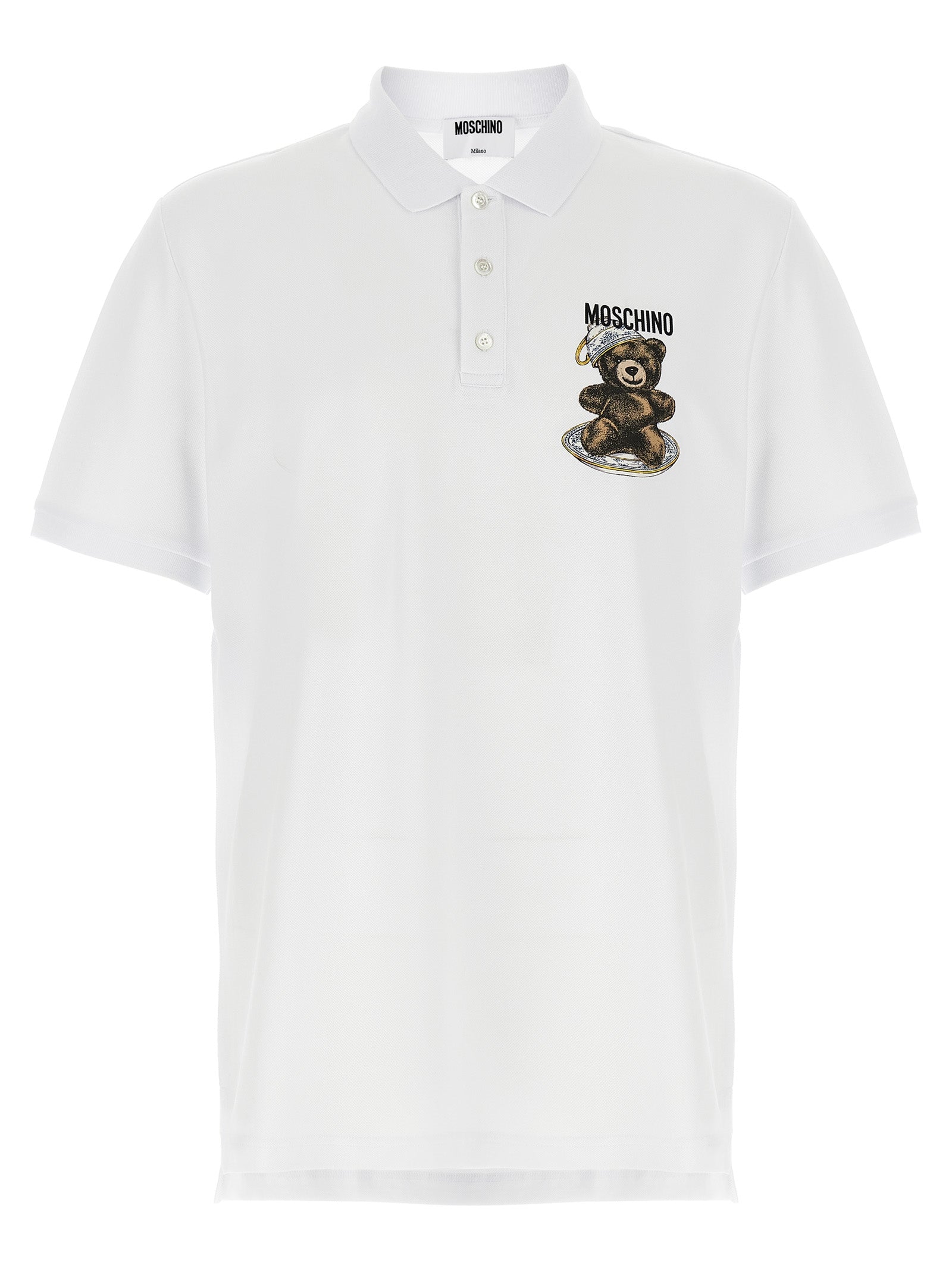 Moschino Βαμβακερό Polo σε Λευκό