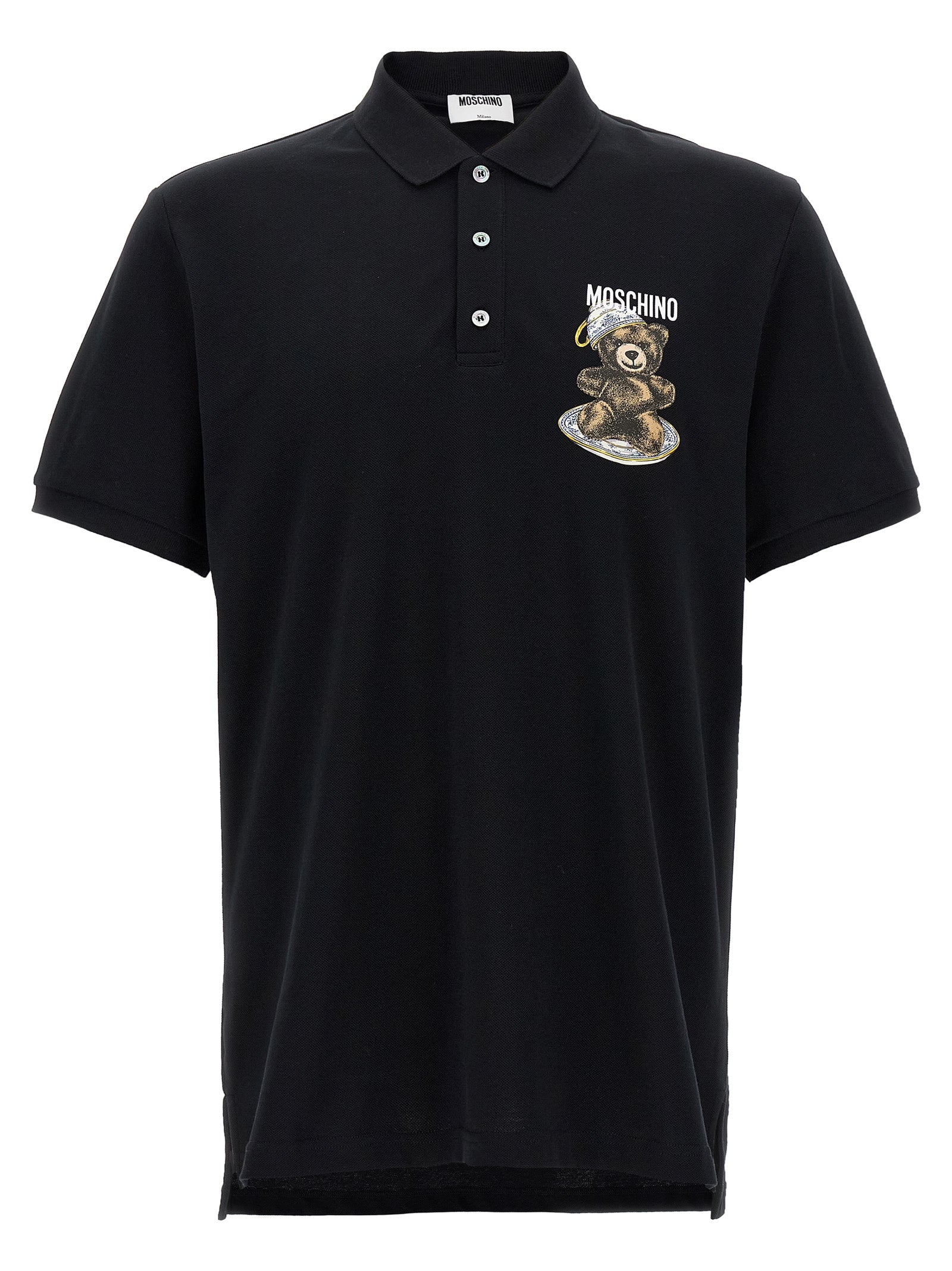 Moschino Βαμβακερό Polo από 100% βαμβάκι σε Μαύρο