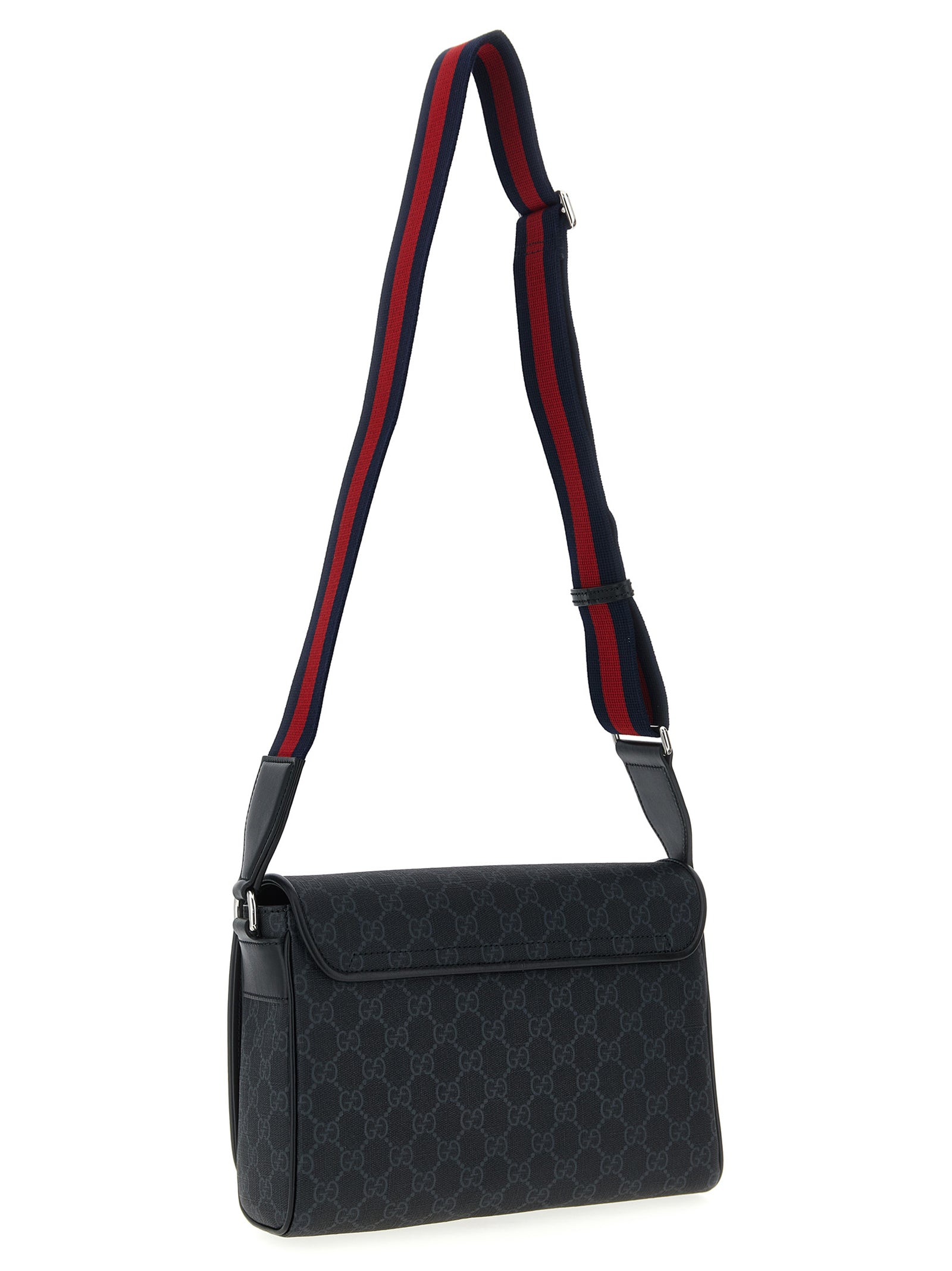Black Polyethylene Crossbody Bag