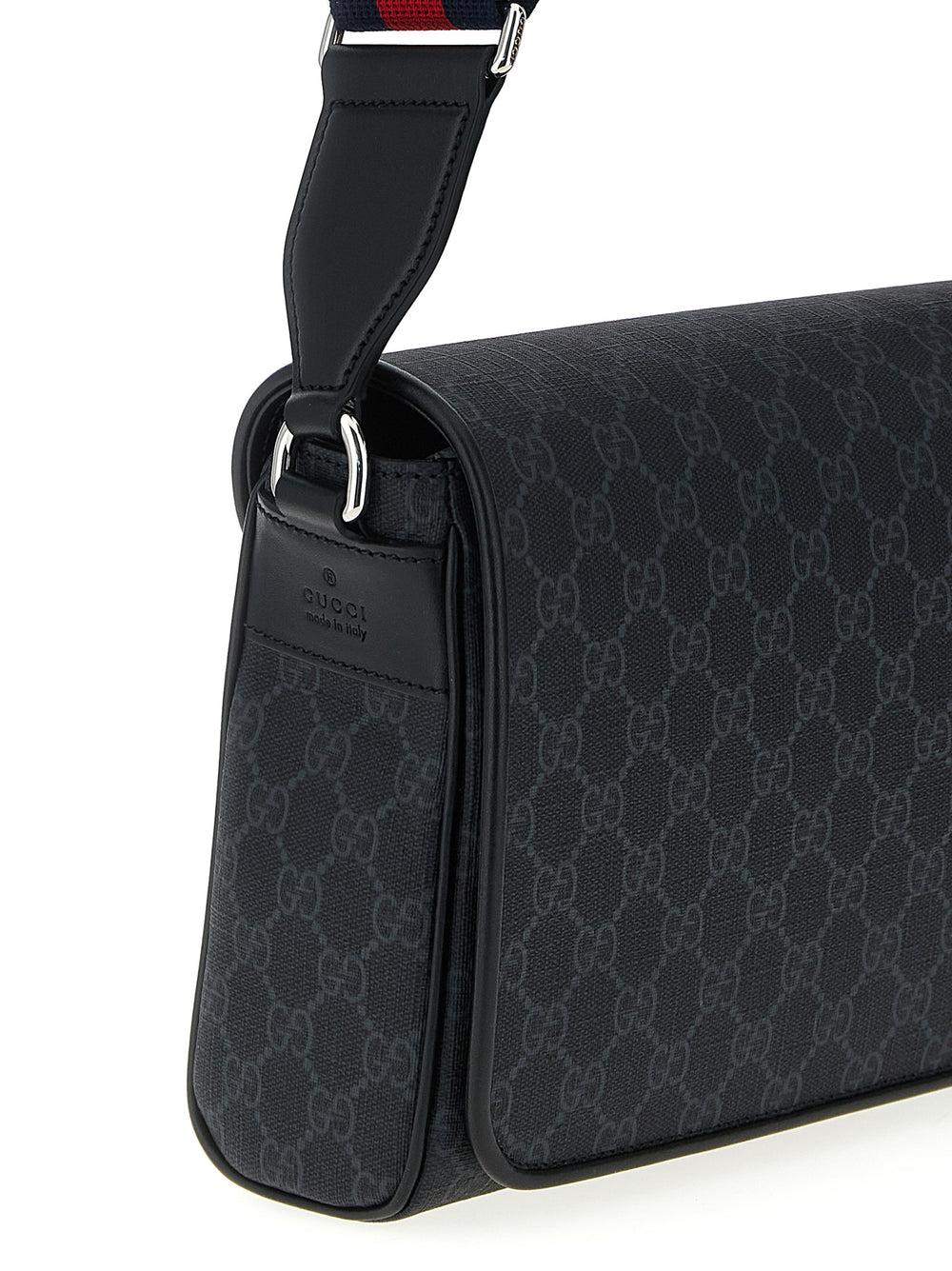 Black Polyethylene Crossbody Bag