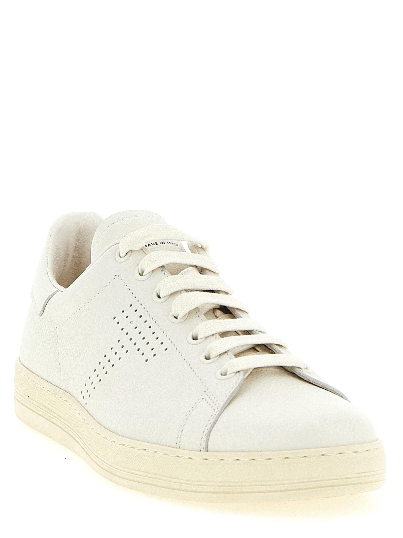 Tom Ford Δερμάτινα χαμηλό προφίλ Sneakers 'Warwick' σε Λευκό
