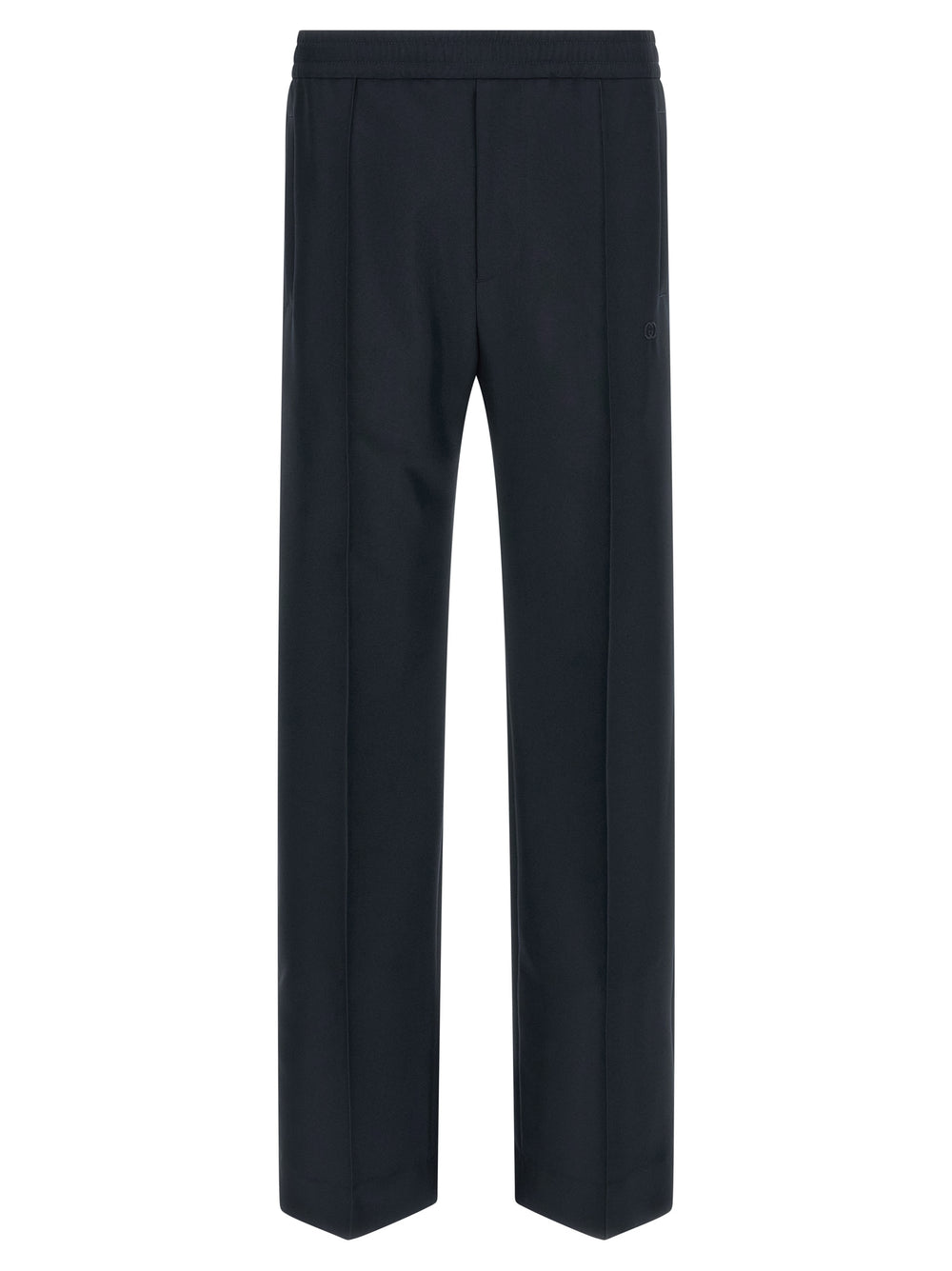 Blue Polyester Casual Pants