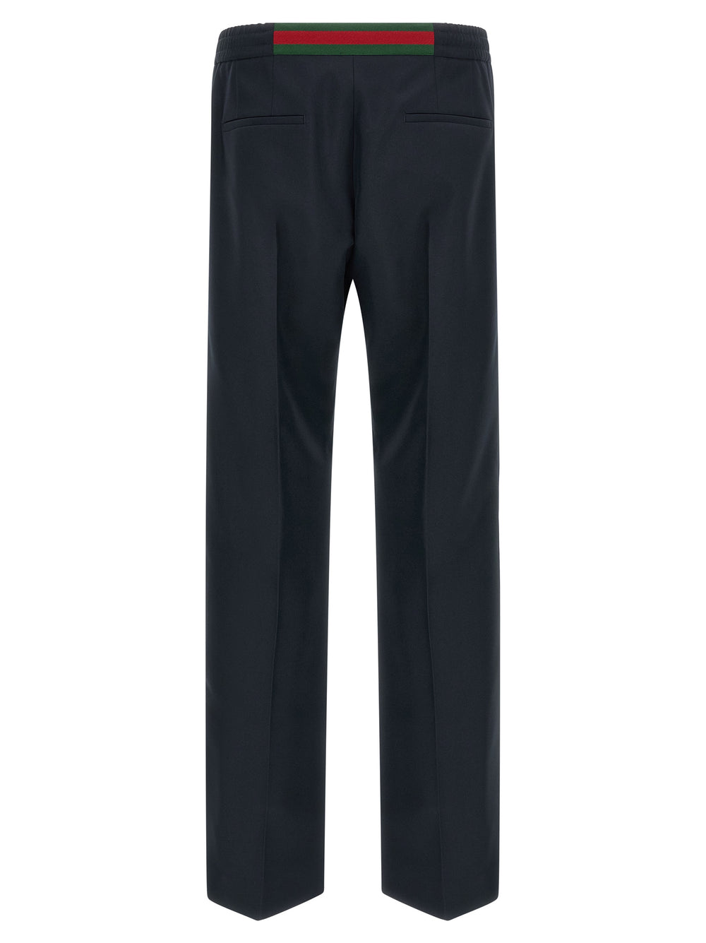 Blue Polyester Casual Pants