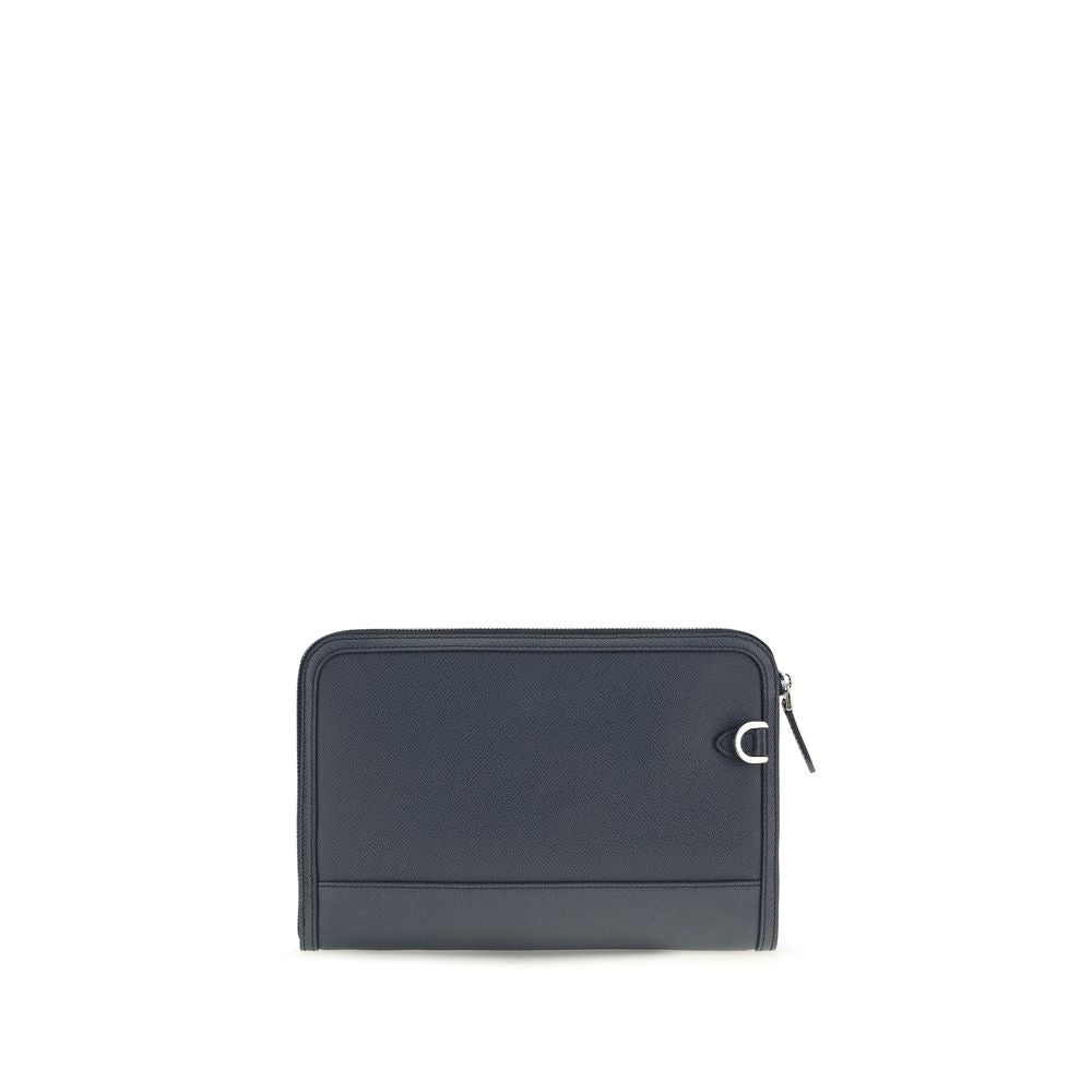 Dolce & Gabbana Calf Leather Clutch Bag in Blue