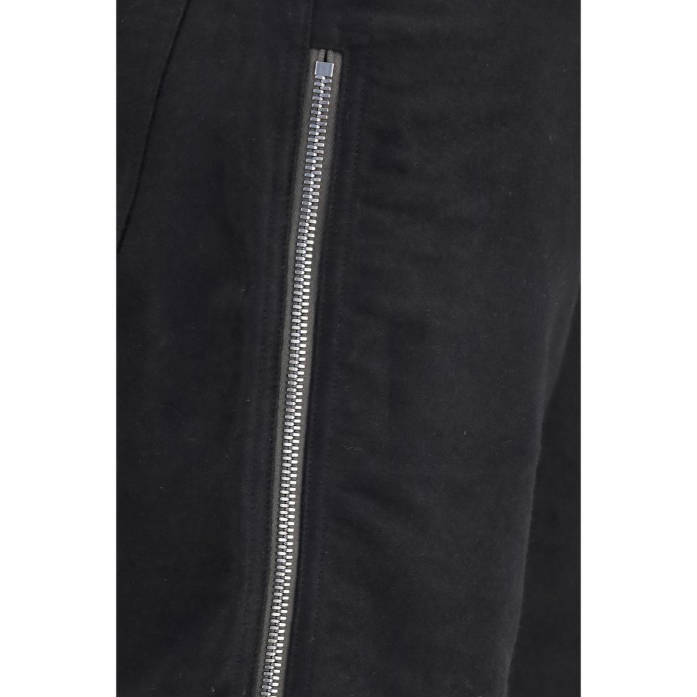 Rick Owens Merino Wool Straight-Leg Trousers in Black