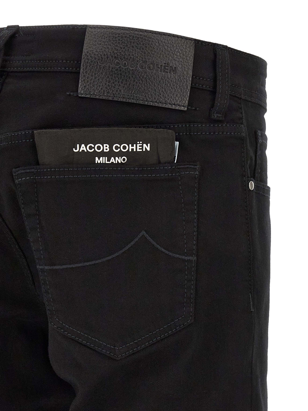 Jacob Cohen Βαμβακερό Παντελόνι Ευθείας Γραμμής σε Μαύρο