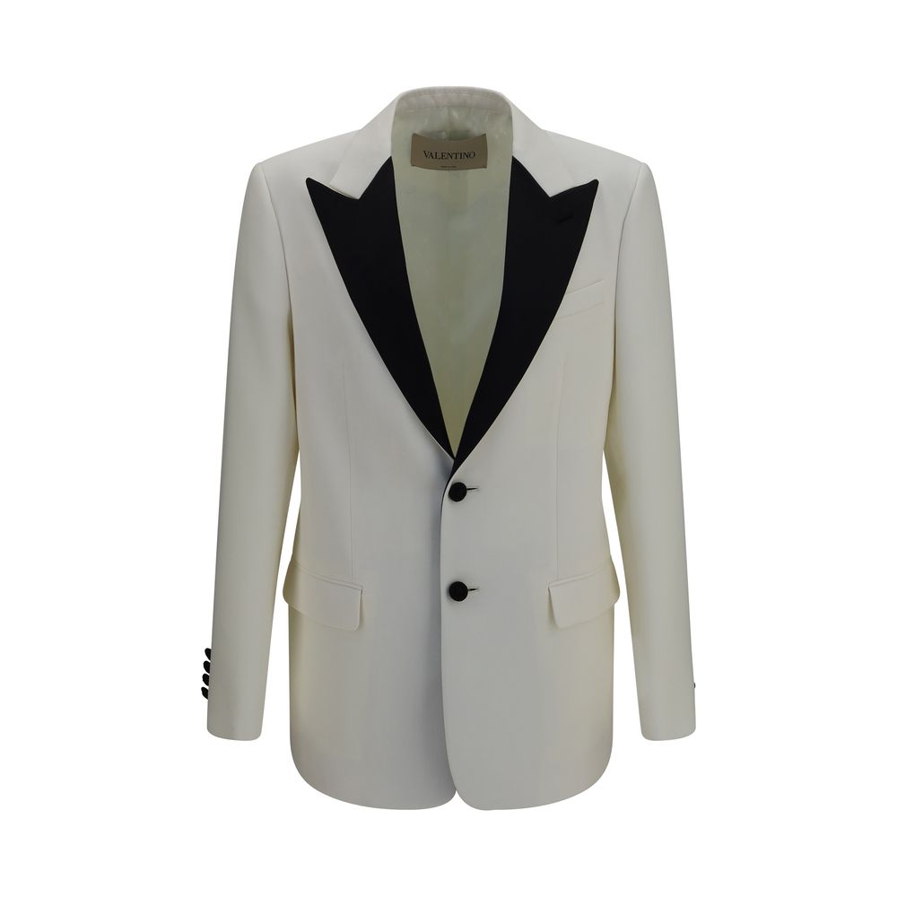 Valentino Garavani 100% Merino Wool Blazer in White
