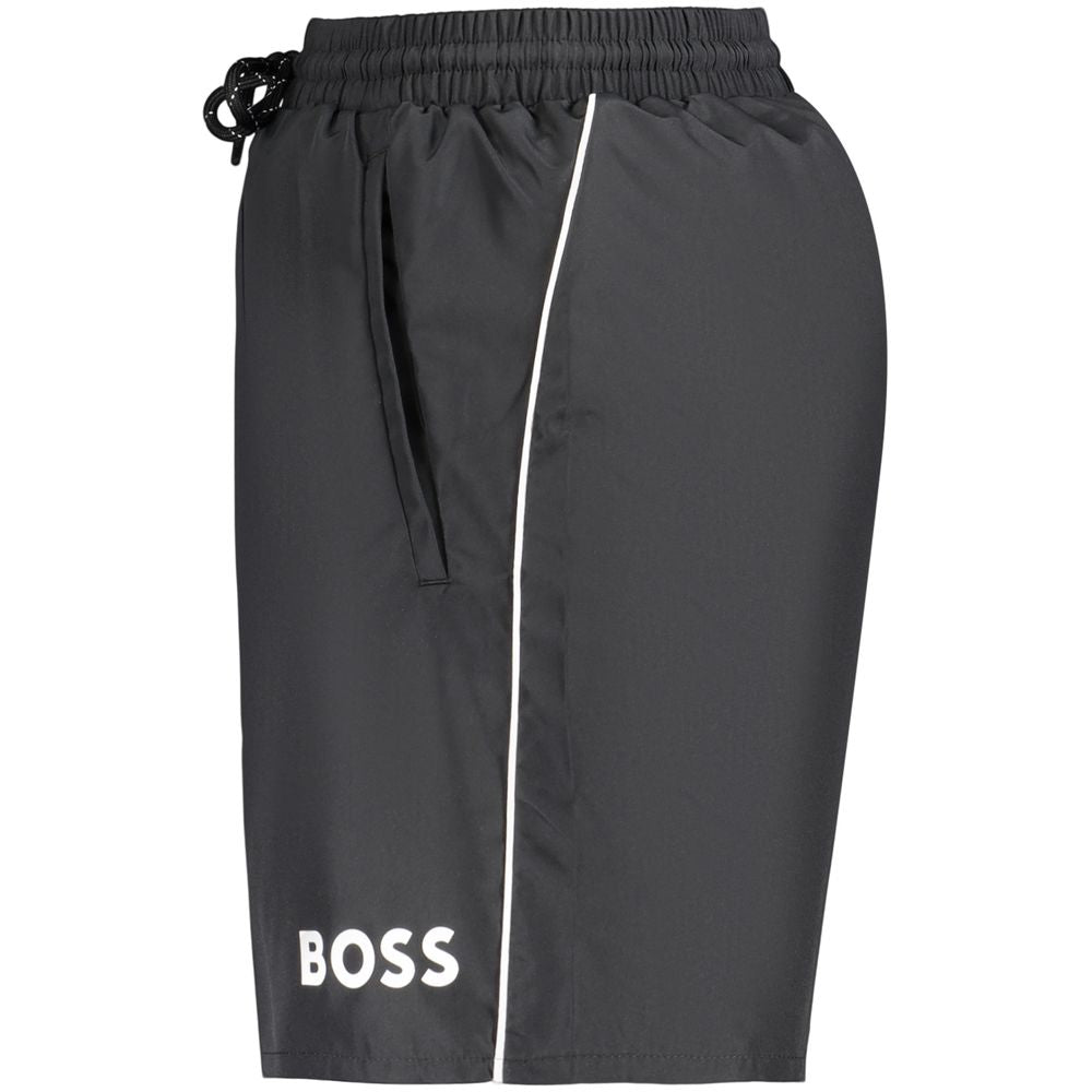 Hugo Boss 100% Polyester Swim Shorts in Black