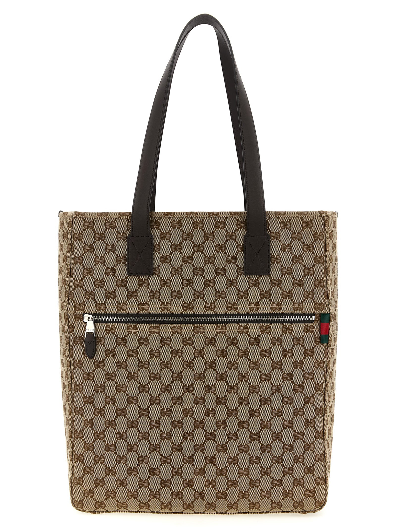 Gucci GG Fabric Shoulder Bag in Brown