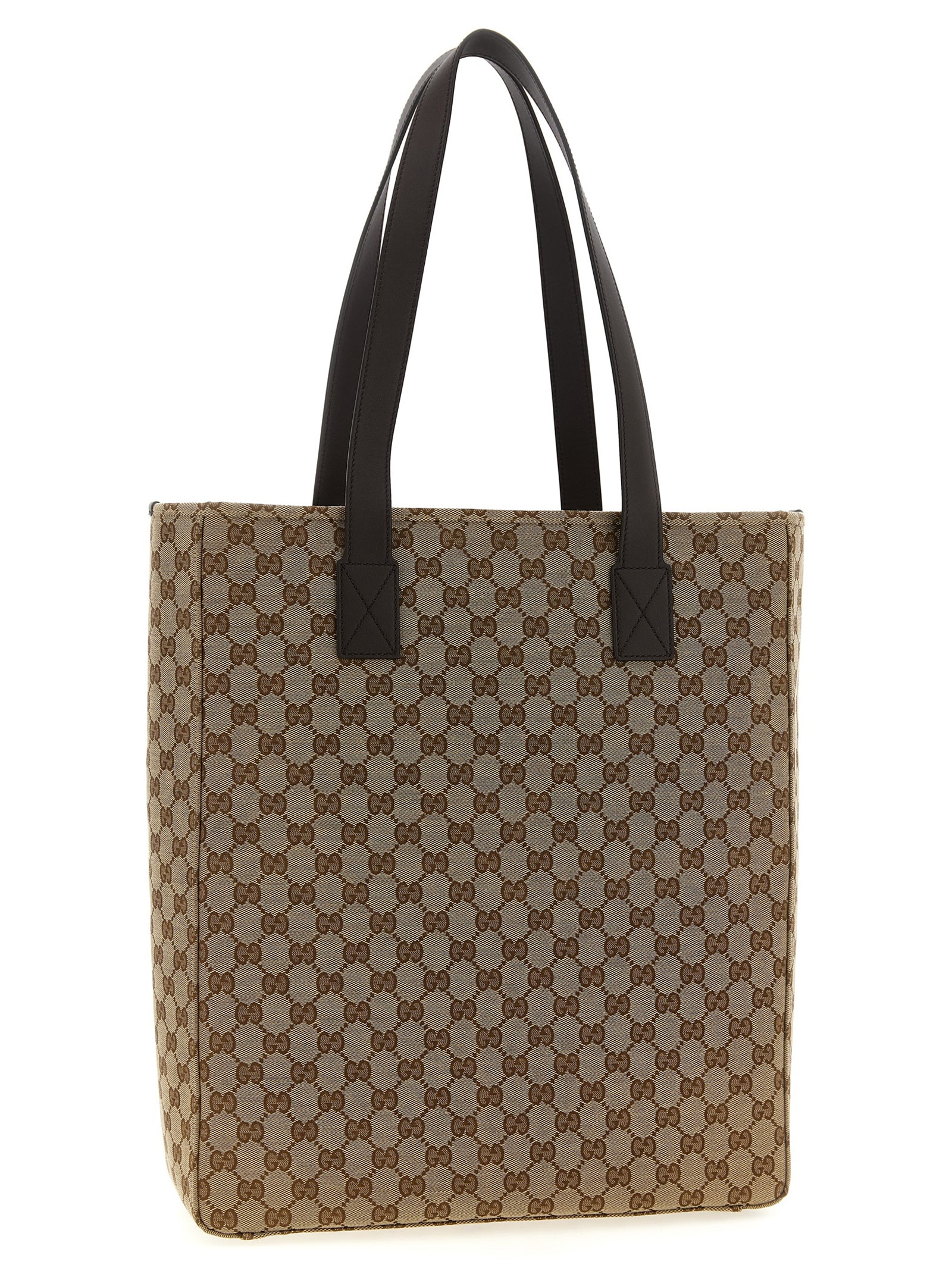 Gucci GG Fabric Shoulder Bag in Brown
