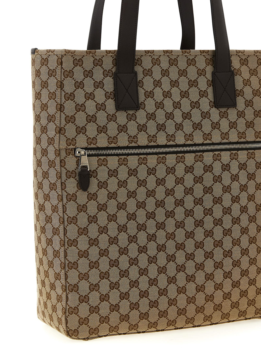 Gucci Τσάντα Ώμου από GG Ύφασμα σε Καφέ