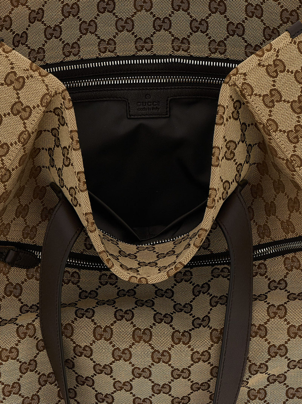 Gucci Τσάντα Ώμου από GG Ύφασμα σε Καφέ