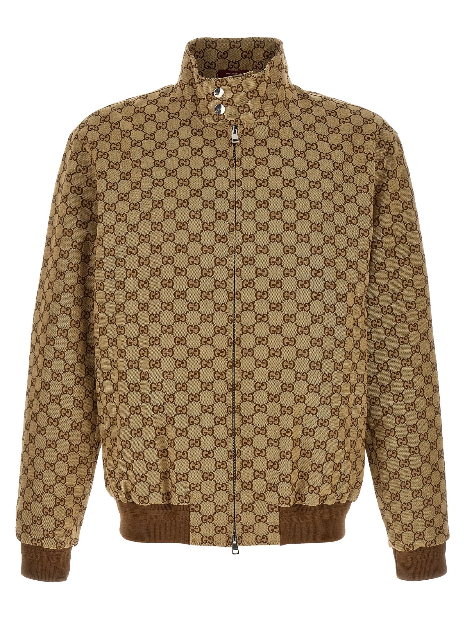 Gucci Βαμβακερό Μπουφάν Bomber σε Μπεζ