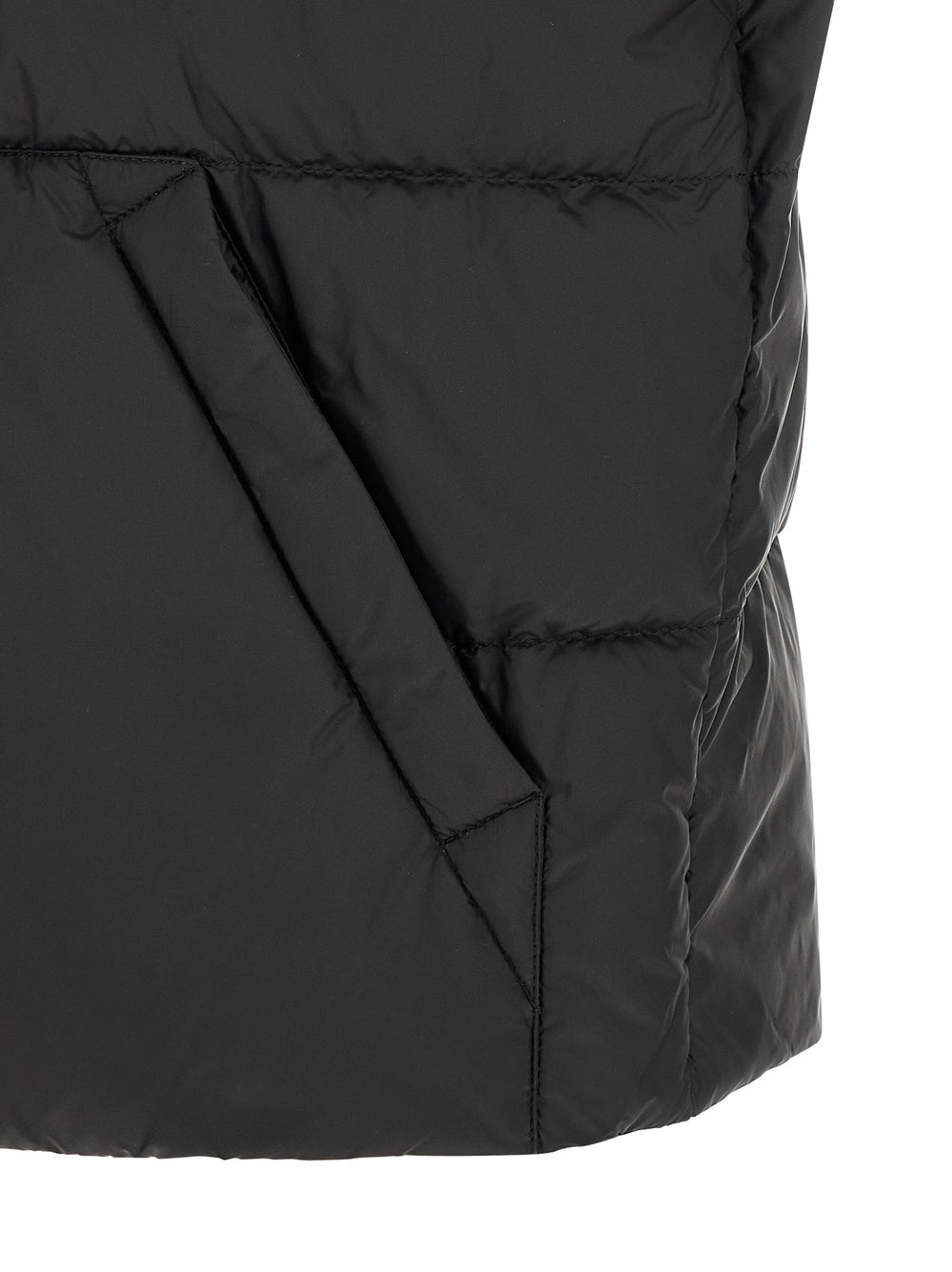 Moncler Αμάνικο Μπουφάν από Πολυαμίδιο σε Μαύρο