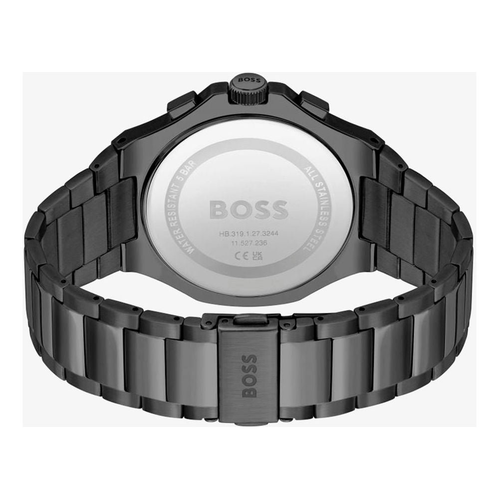 Hugo Boss Χρονογράφος από Ανοξείδωτο Ατσάλι σε Μαύρο