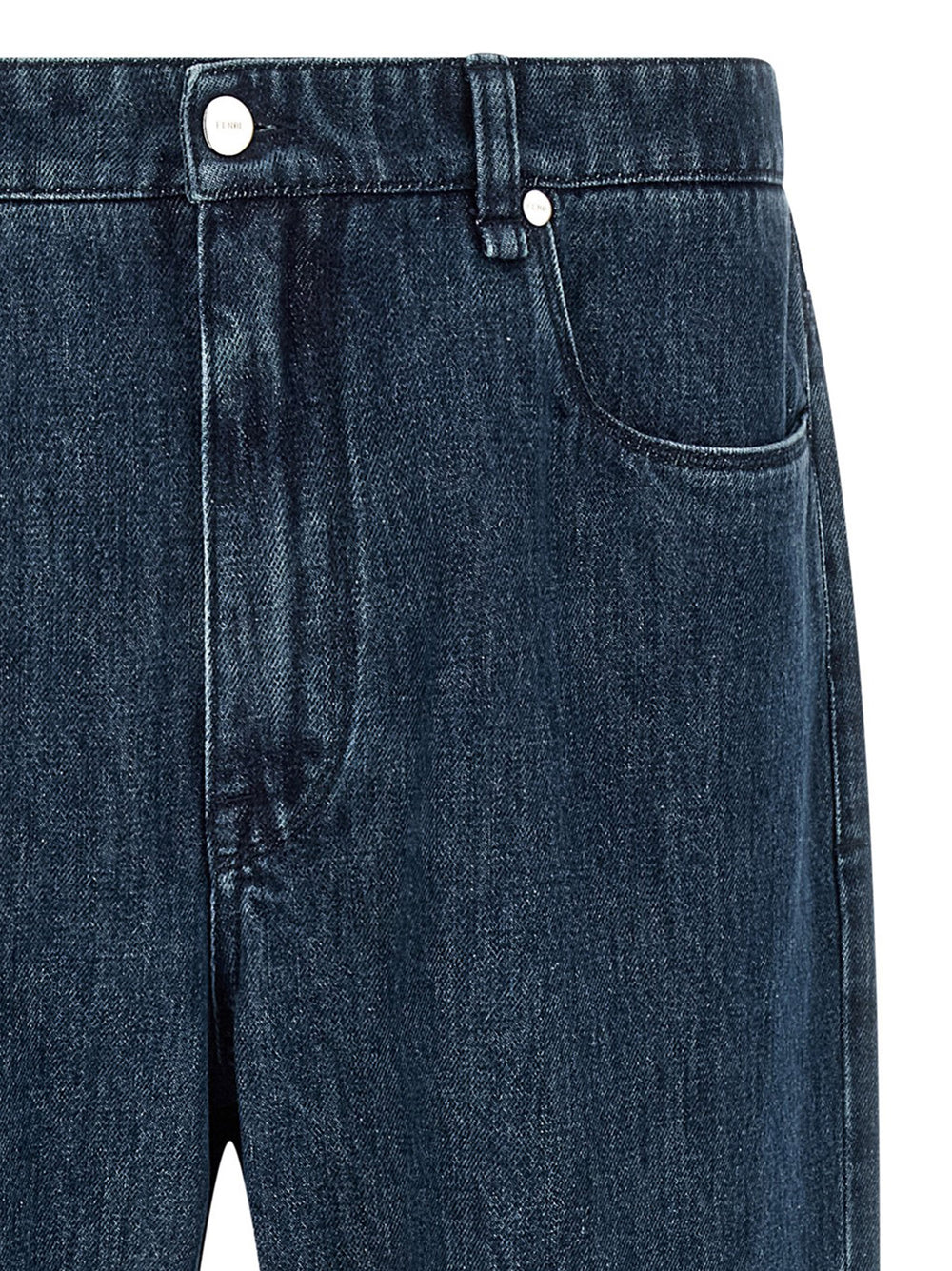 Fendi Cotton Flared Jeans in Blue