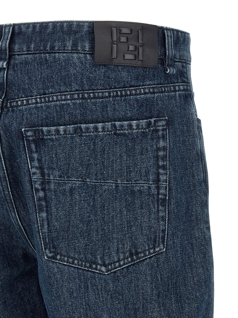 Fendi Cotton Flared Jeans in Blue