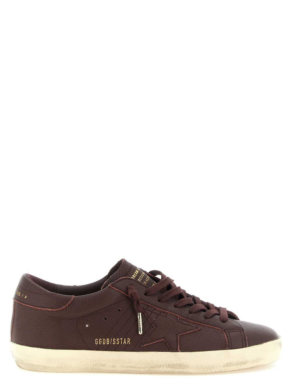 Golden Goose Cowhide Leather Low Top Sneakers in Bordeaux