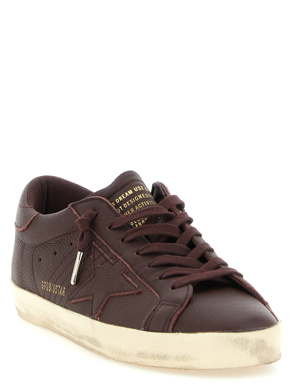 Golden Goose Cowhide Leather Low Top Sneakers in Bordeaux