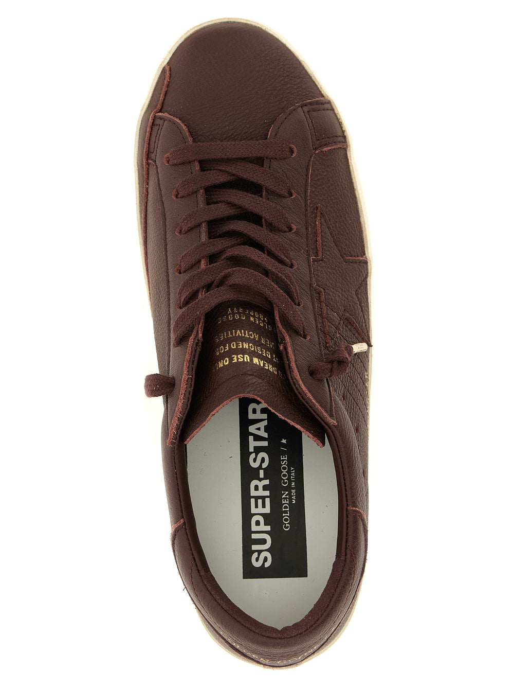 Golden Goose Cowhide Leather Low Top Sneakers in Bordeaux