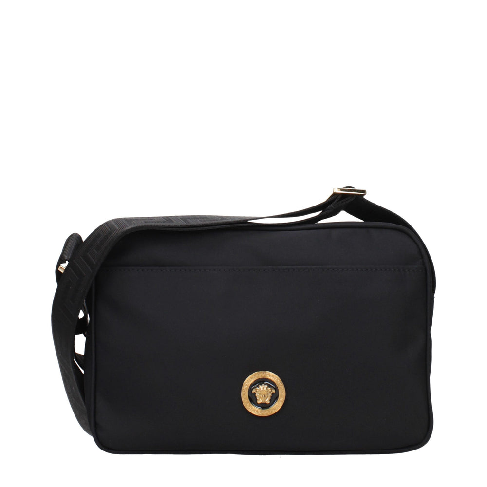 Versace Fabric Crossbody Bag in Black