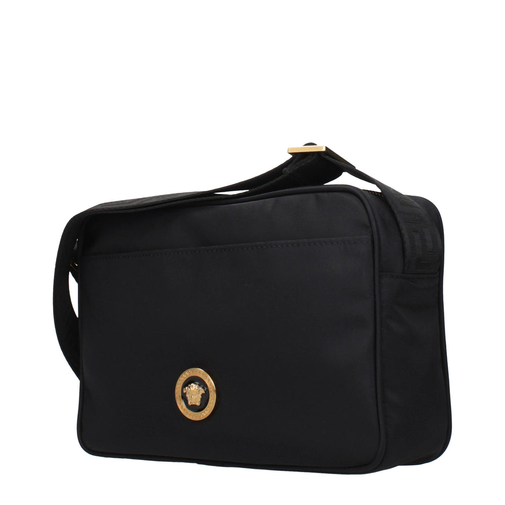 Versace Fabric Crossbody Bag in Black
