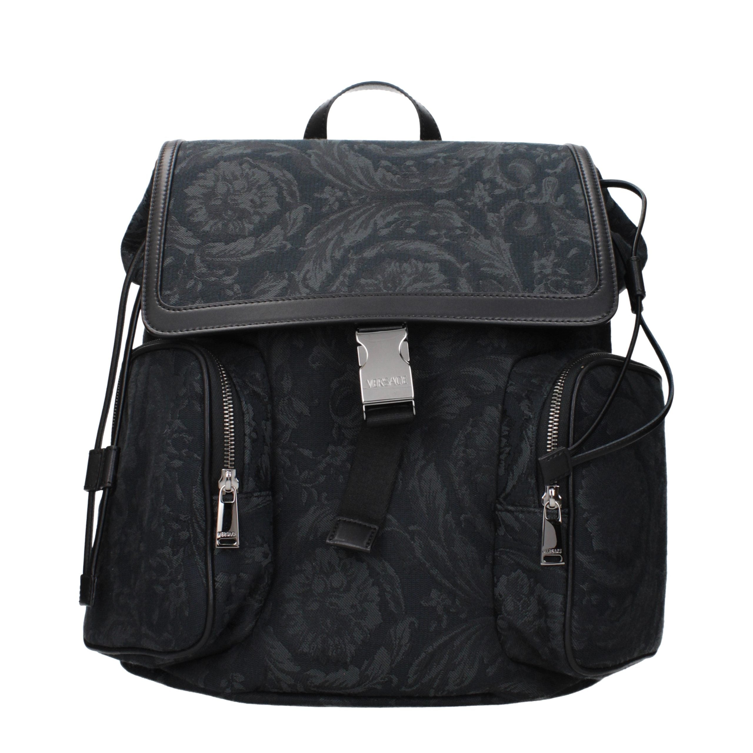 Versace Fabric Backpack in Black
