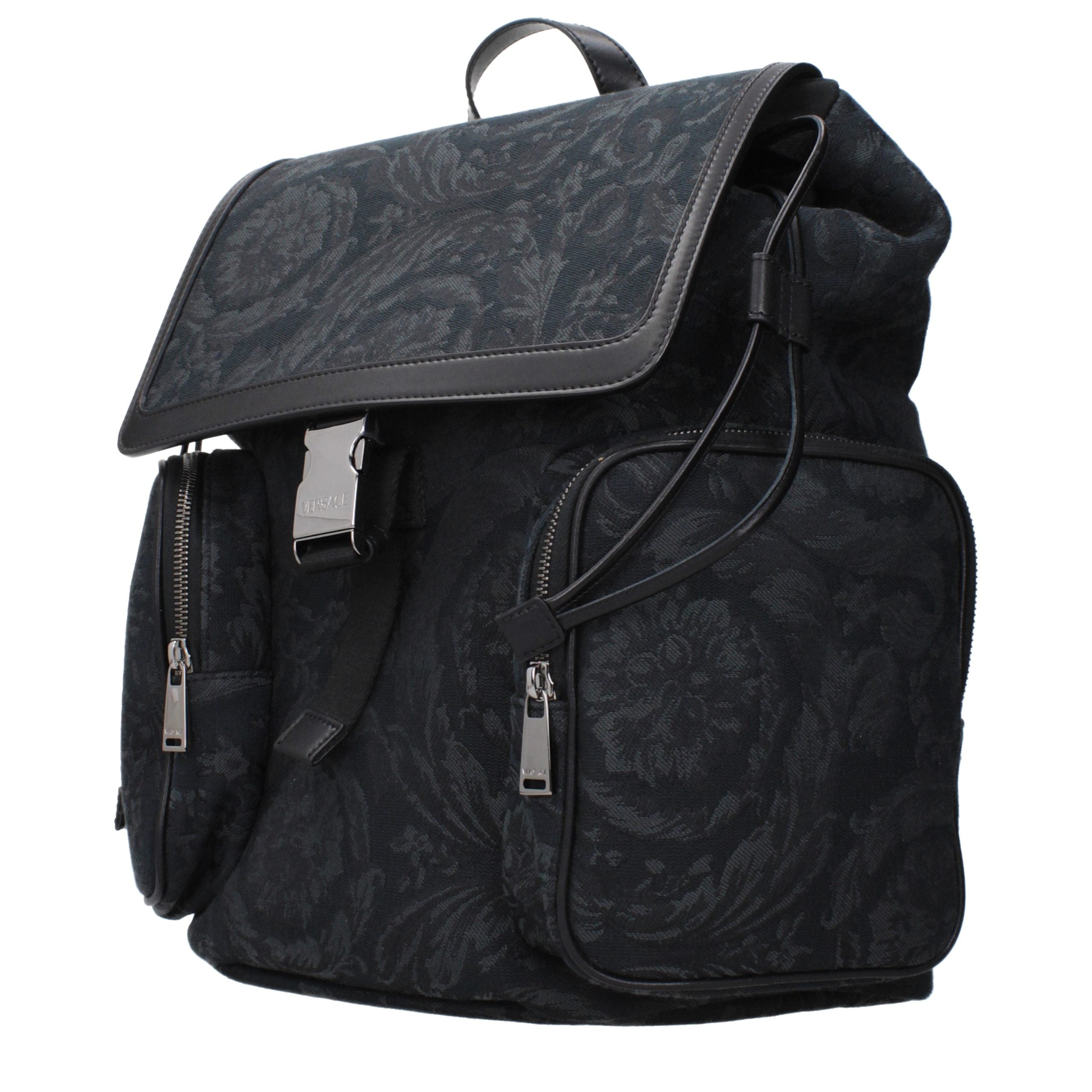 Versace Fabric Backpack in Black