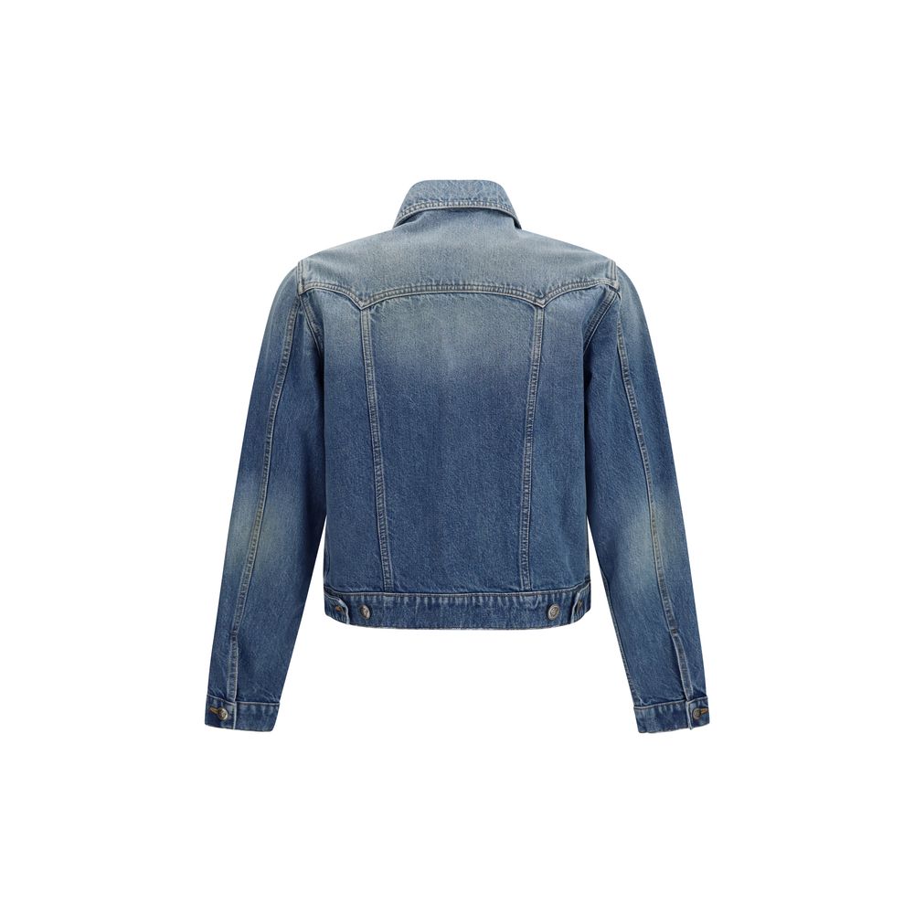 Versace Cotton Denim Jacket in Blue