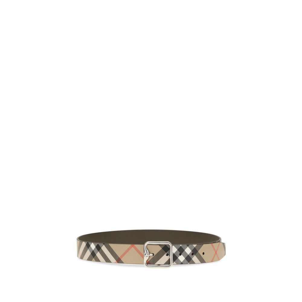 Burberry Calf Leather Reversible Belt in Beige
