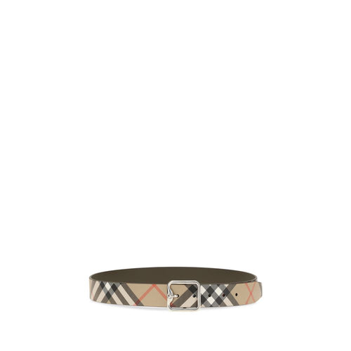 Burberry Calf Leather Reversible Belt in Beige
