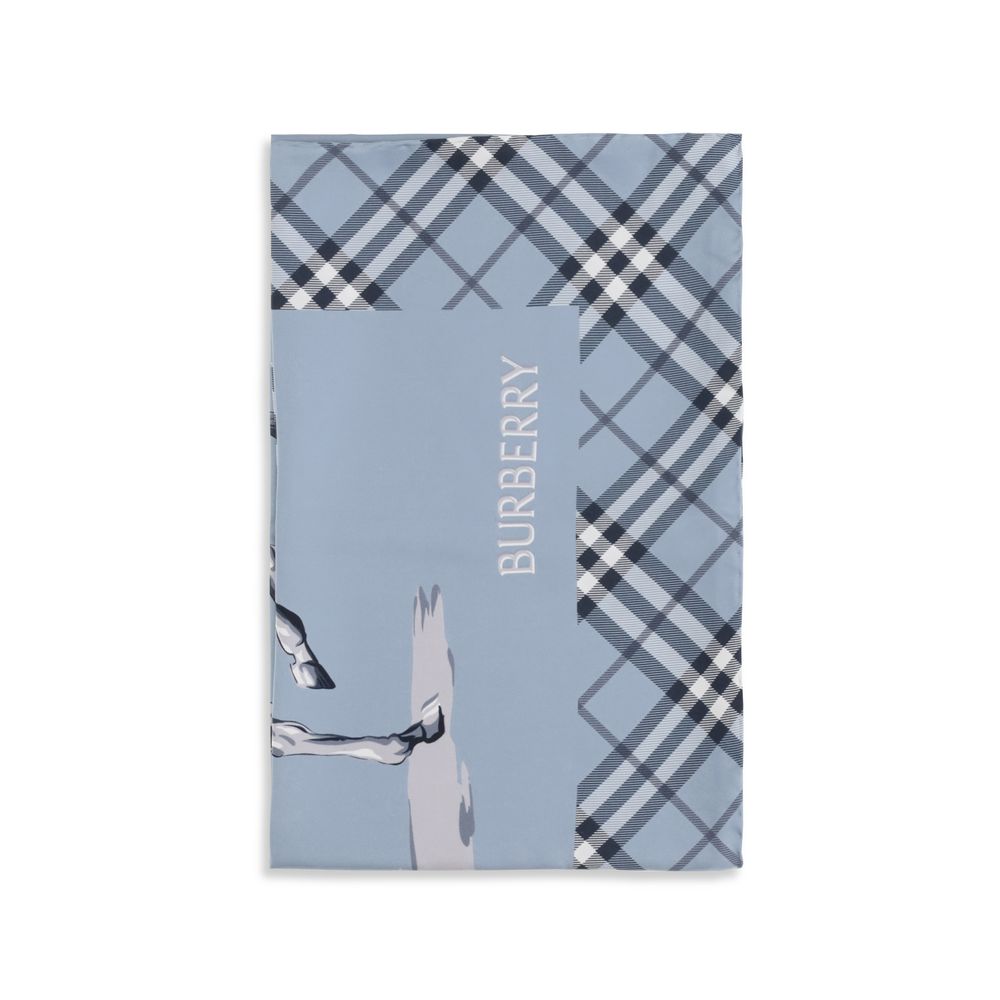 Burberry Μεταξωτό Κασκόλ Ιππότης Αρχείου σε Μπλε
