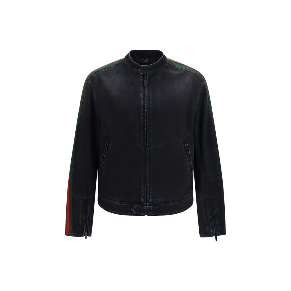 Gucci Cotton Biker Jacket in Black