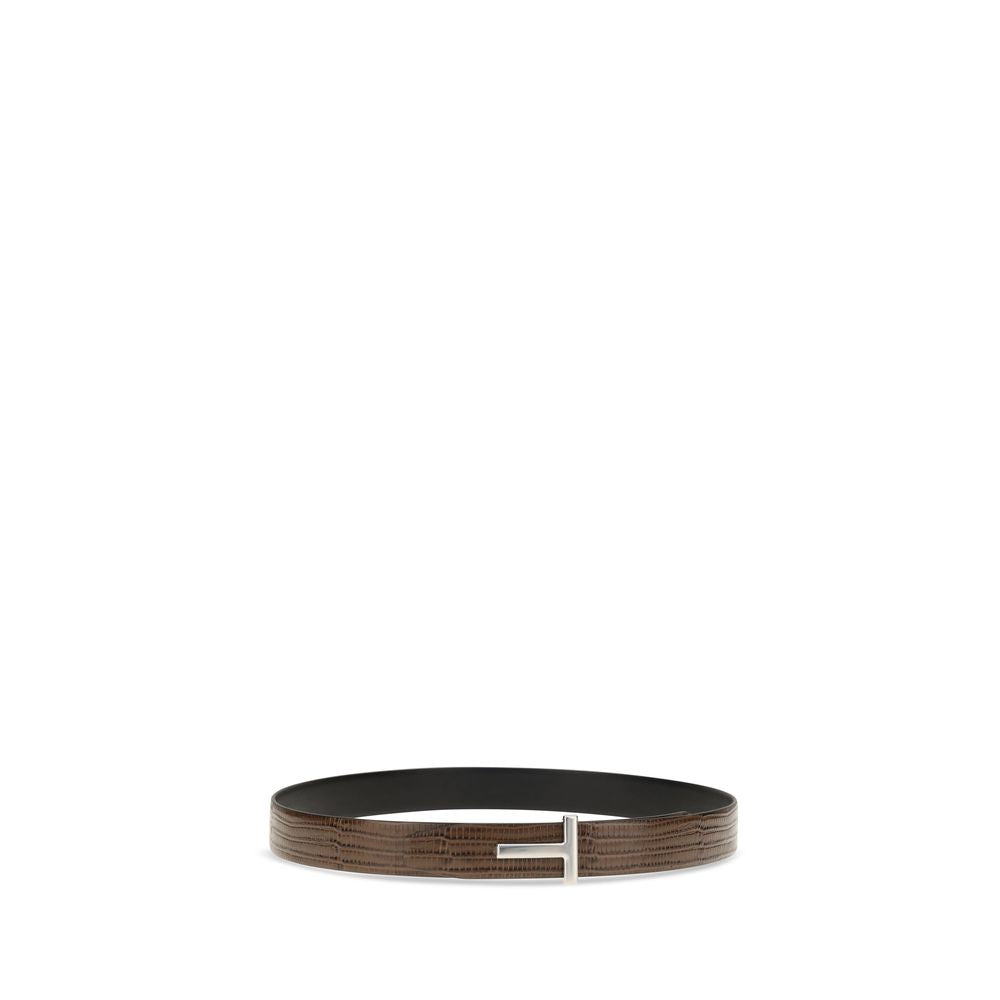 Tom Ford Reversible Calf Leather Belt in Brown