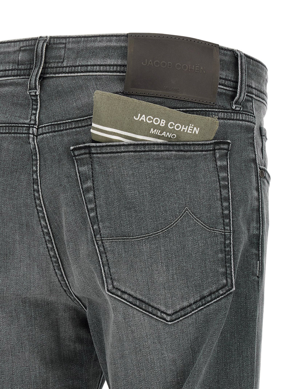 Gray Cotton Slim Fit Jeans