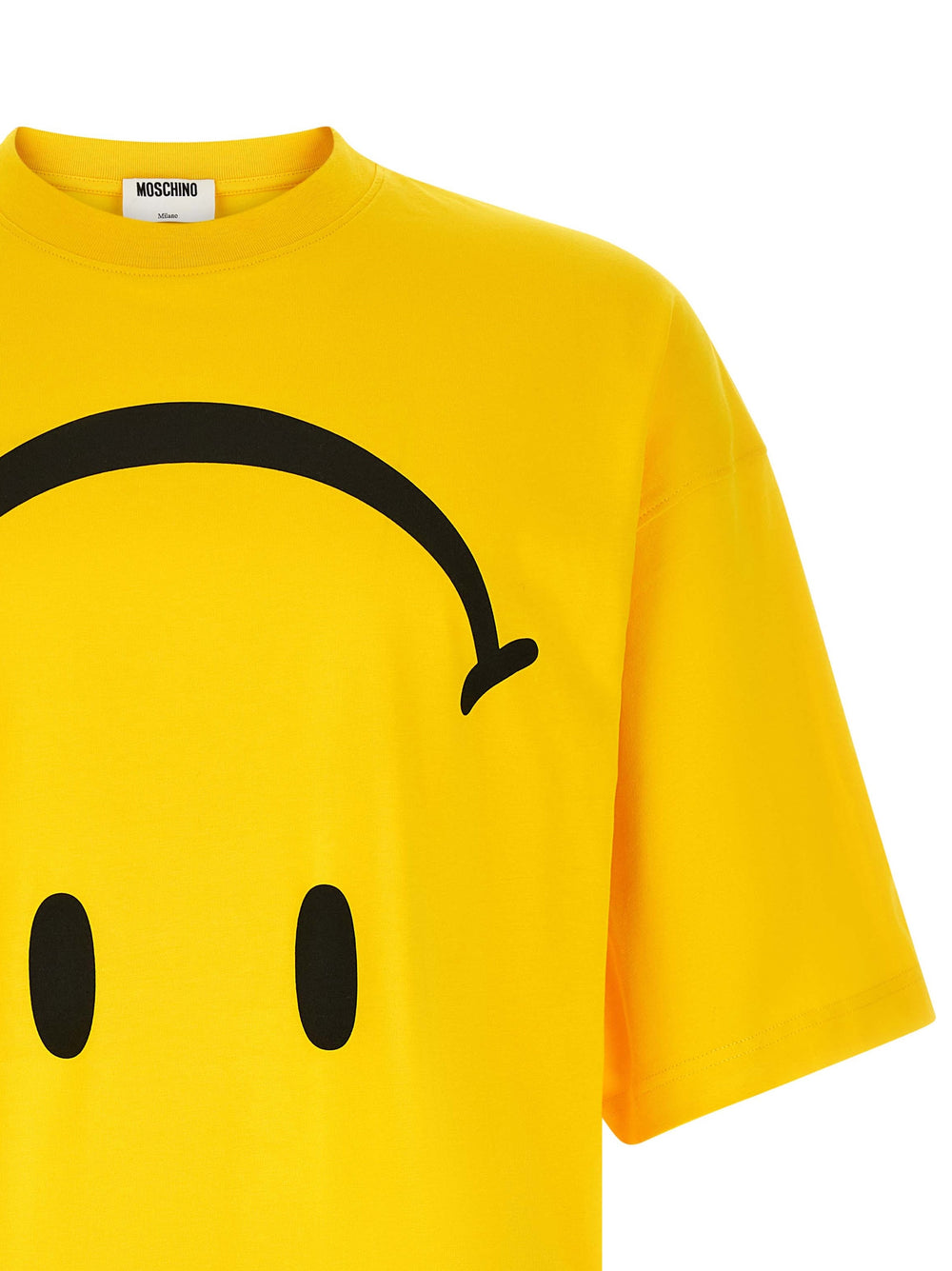 Moschino 100% Cotton Bicolor T-Shirt in Yellow