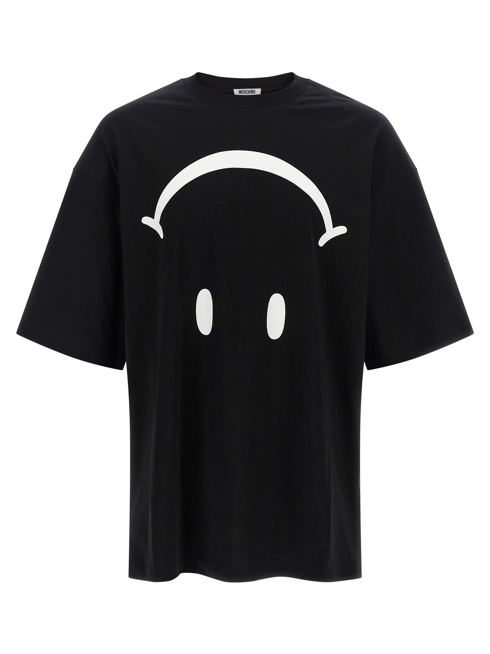 Moschino Two-Tone Organic Cotton T-Shirt in White/Black