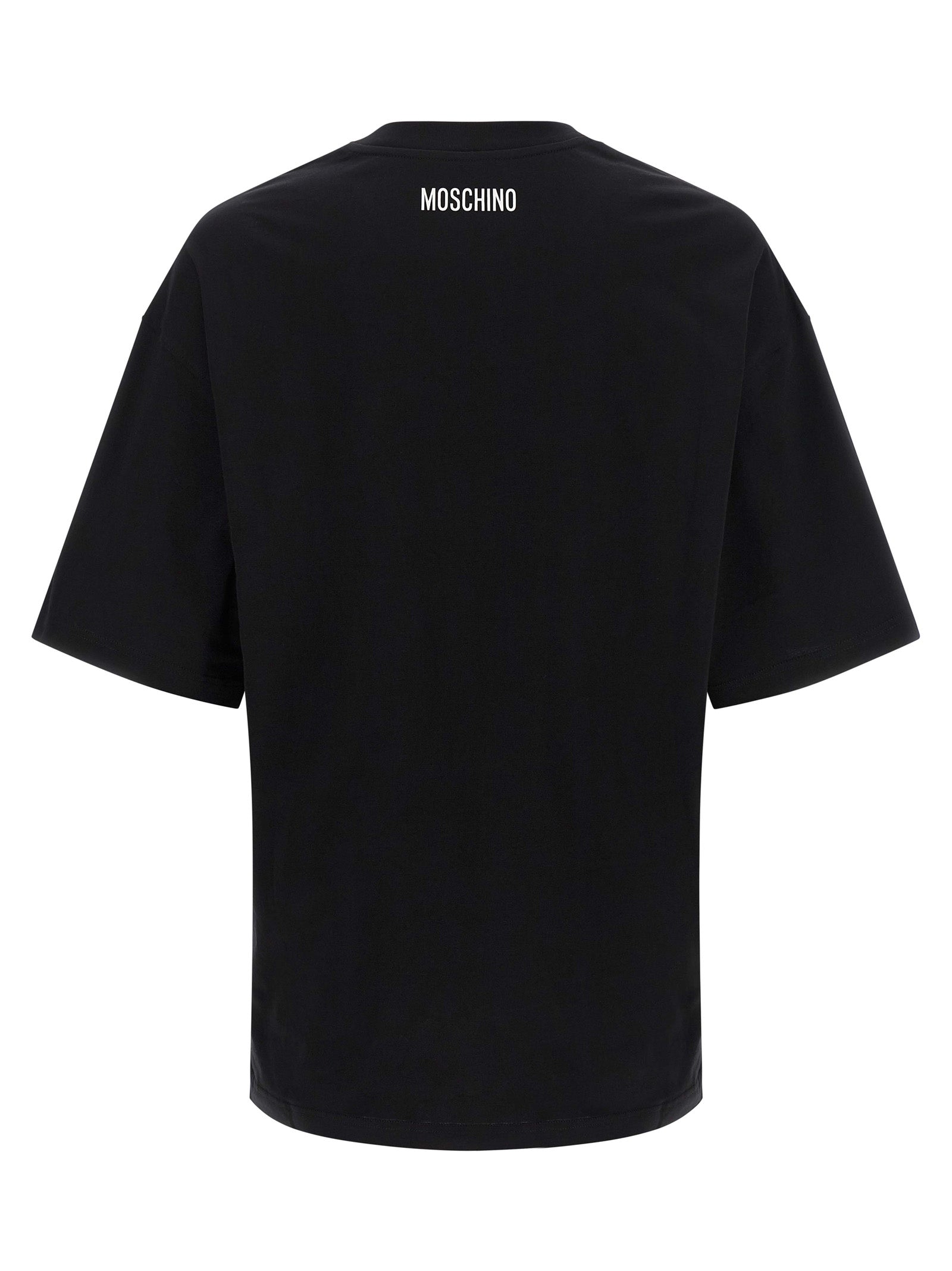Moschino Two-Tone Organic Cotton T-Shirt in White/Black