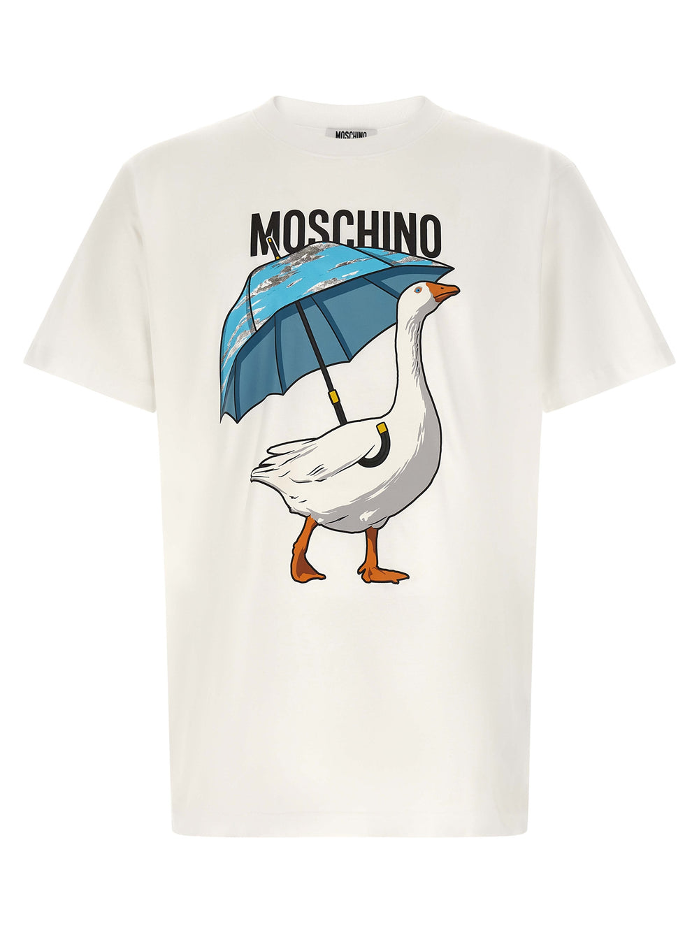 Moschino 100% Cotton Graphic T-Shirt in White