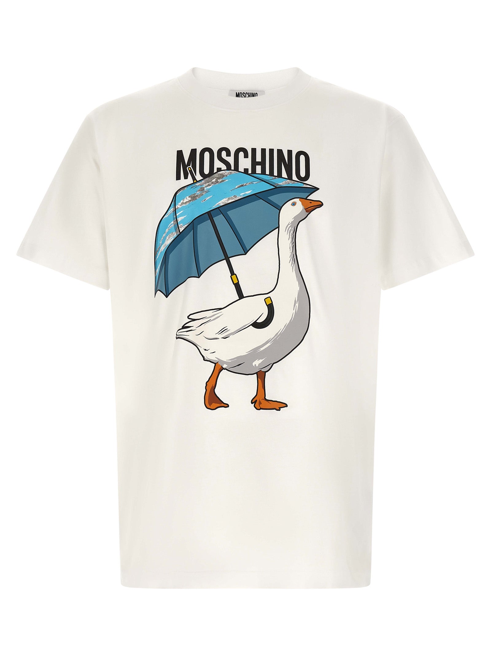 Moschino 100% Cotton Graphic T-Shirt in White