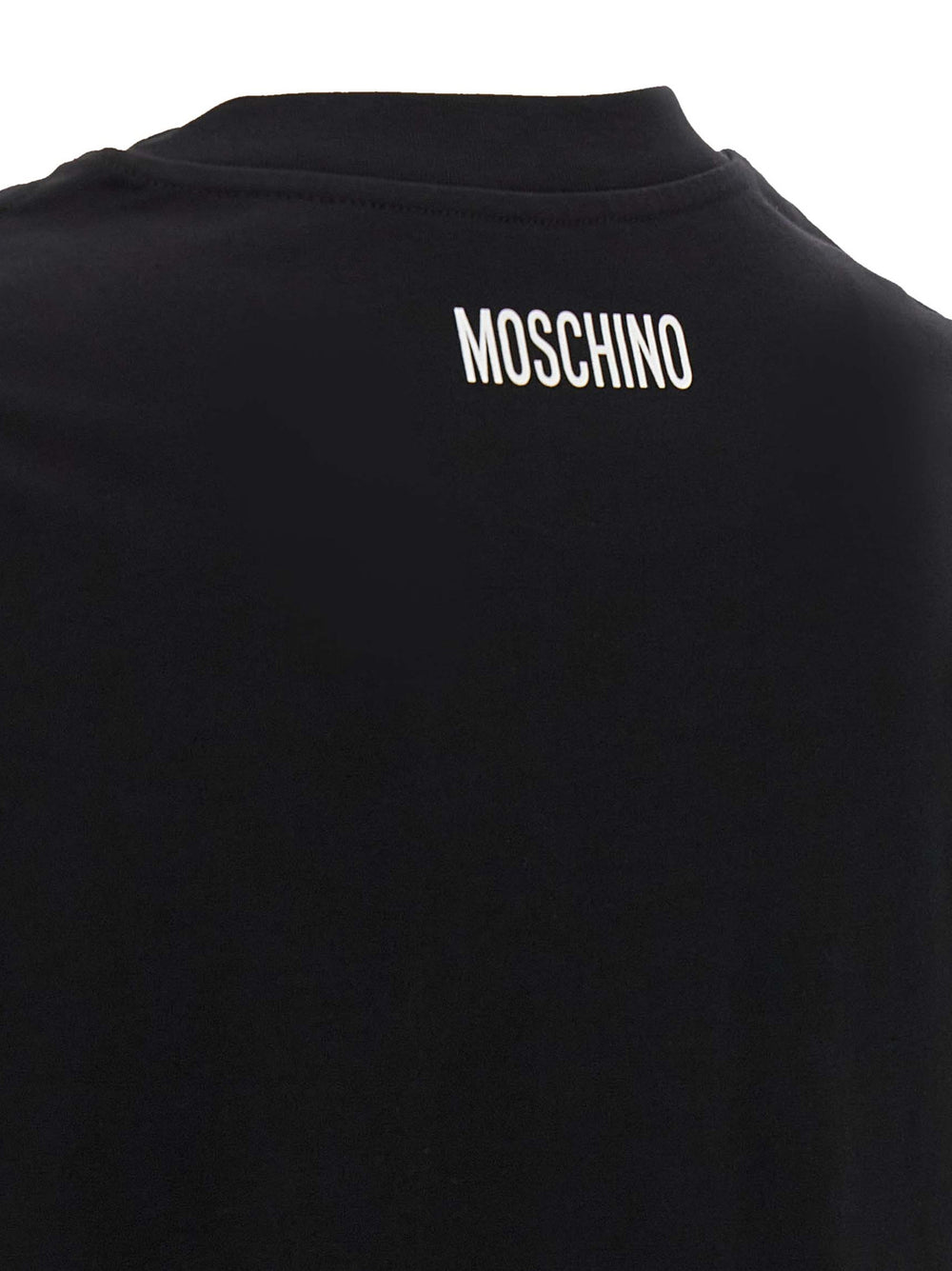Moschino Two-Tone Organic Cotton T-Shirt in White/Black