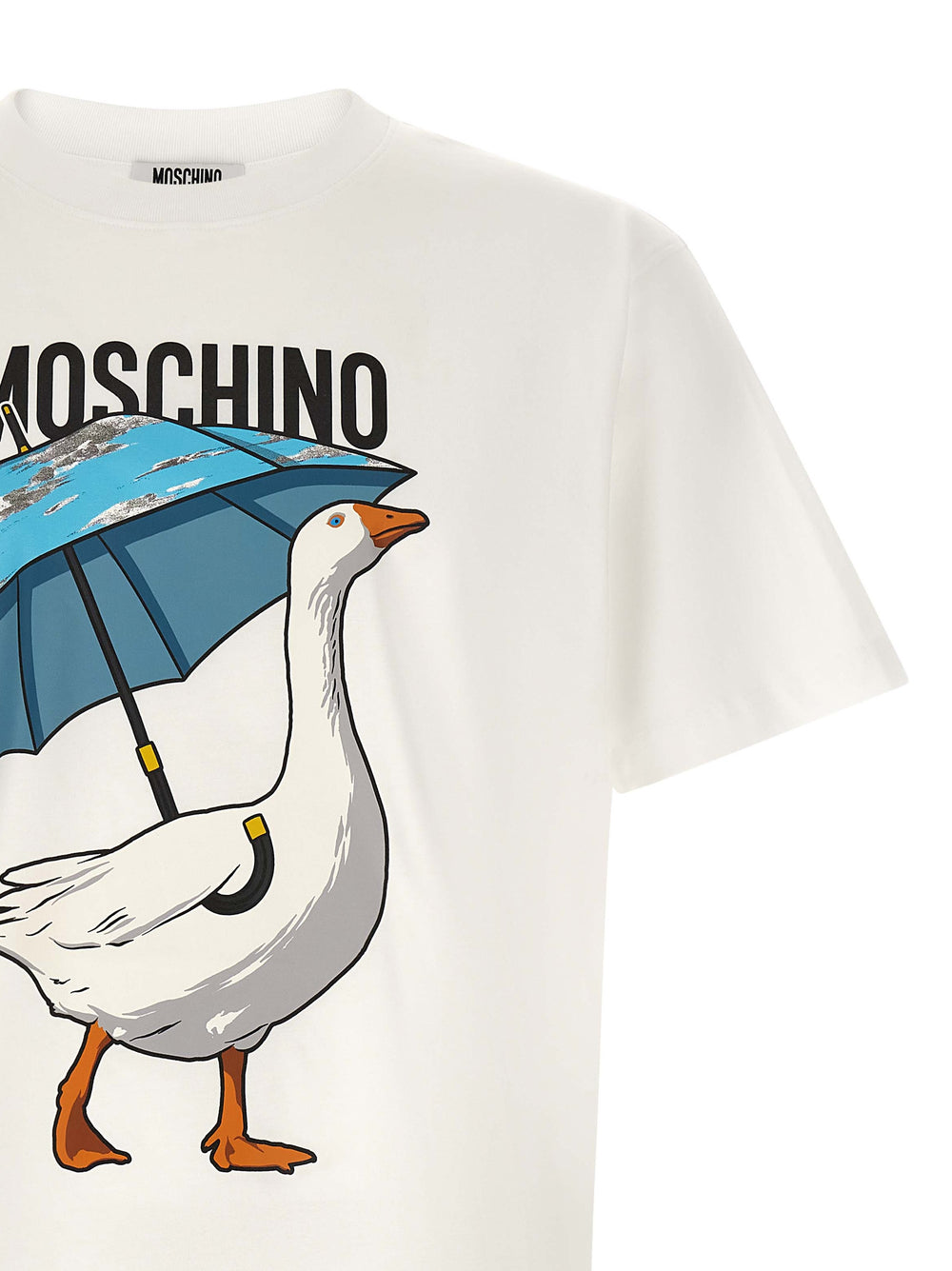 Moschino 100% Cotton Graphic T-Shirt in White