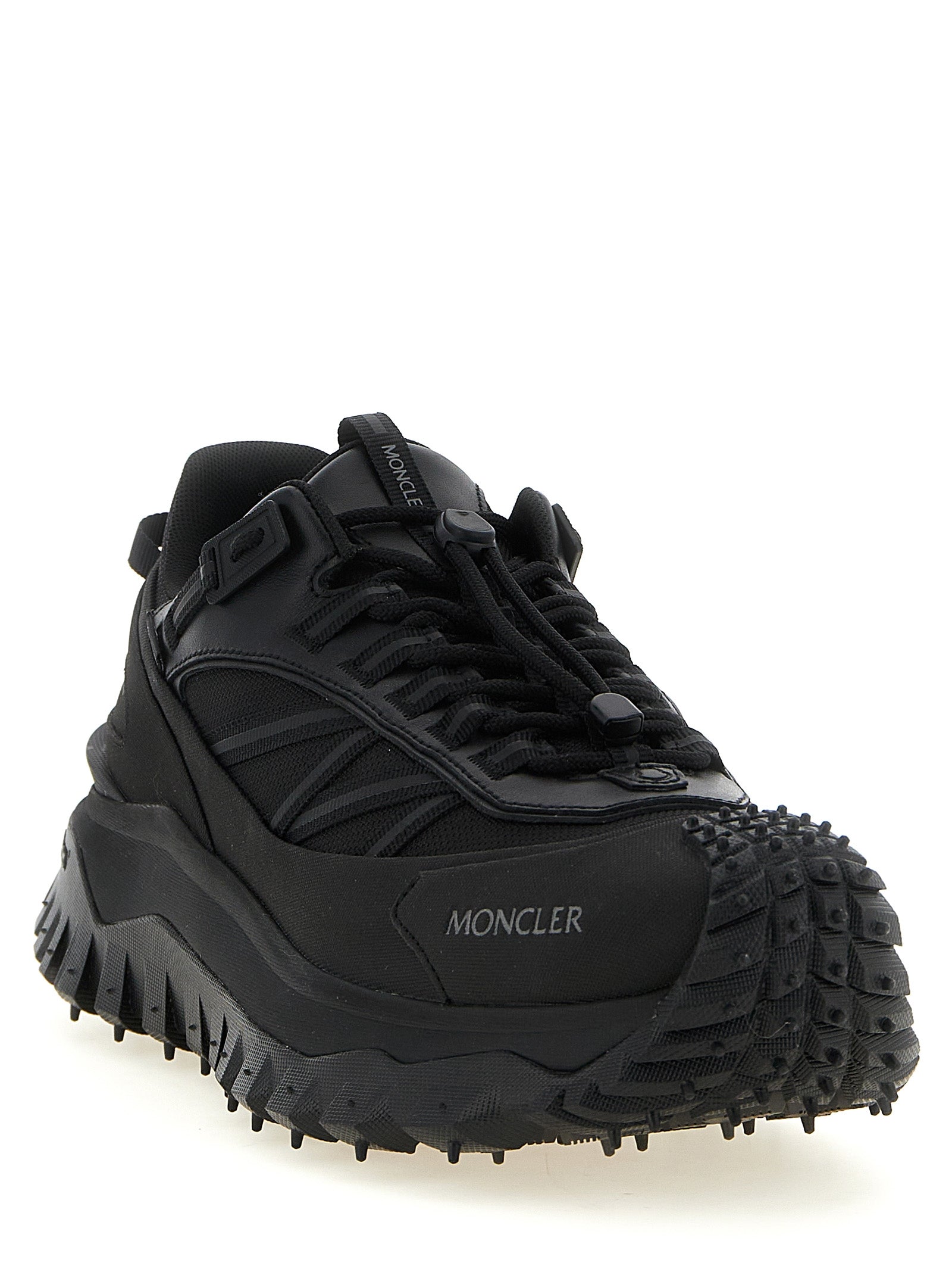 Moncler Trailgrip GTX Leather Sneakers in Black