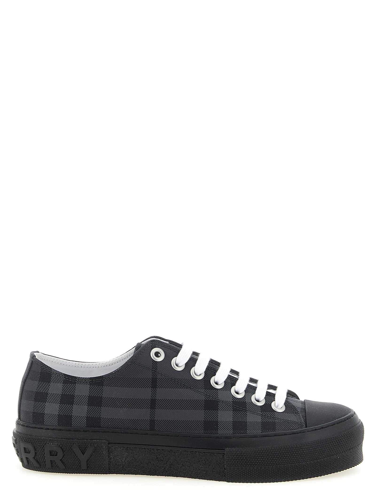 Burberry Check Polyamide Sneakers in Gray
