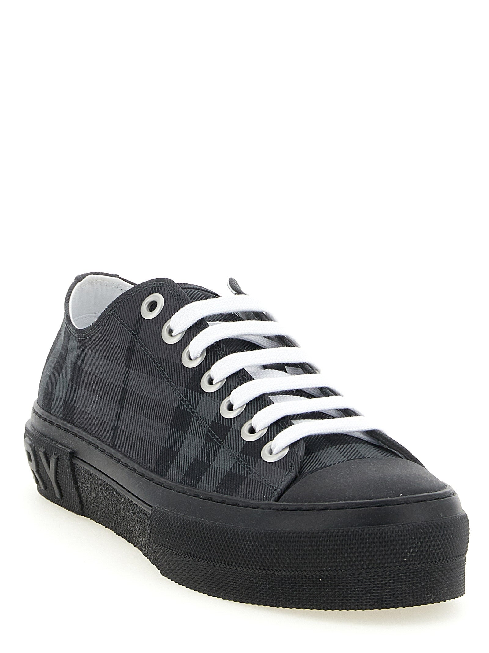 Burberry Check Polyamide Sneakers in Gray