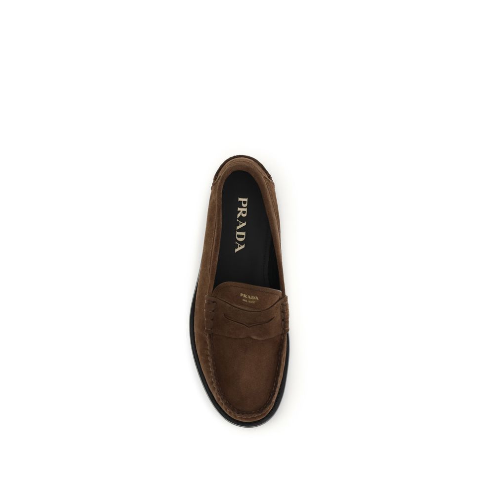 Prada Loafers από Σουέντ σε Καφέ