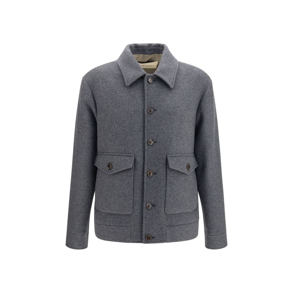 Valentino Garavani Wool and Cashmere Jacket in Grey