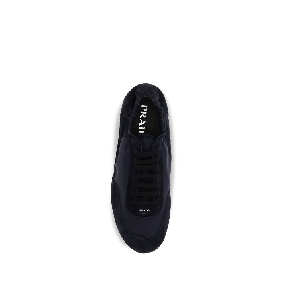 Prada Re-Nylon and Suede Sneakers in Blue